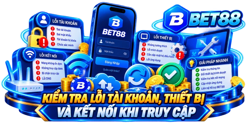 BET88 8 BET88 Kiểm Tra Lỗi Tài Khoản, Thiết Bị Và Kết Nối Khi Truy Cập